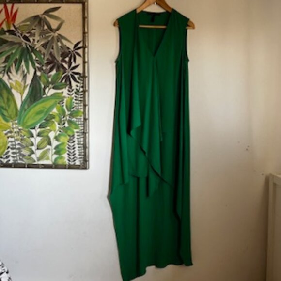 BCBG MAXAZRIA Green Maxi Dress with Asymmetric Hem Women's M - Picture 3 of 11